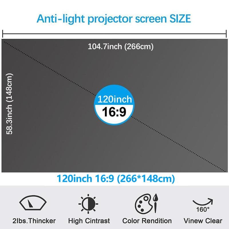 4K Metal Lightproof Foldable Portable Movie Screen 16:9 🎥✨