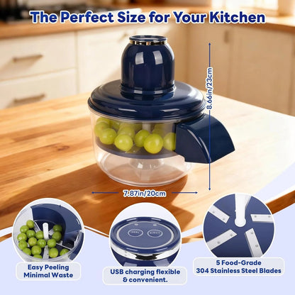🍎Wireless Electric Food Processor & Peeler 🍇– Chop, Mash & Prep in Seconds!