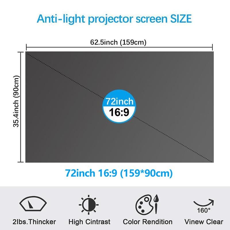 4K Metal Lightproof Foldable Portable Movie Screen 16:9 🎥✨