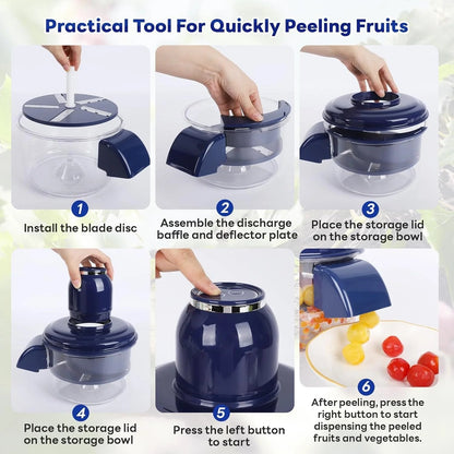 🍎Wireless Electric Food Processor & Peeler 🍇– Chop, Mash & Prep in Seconds!