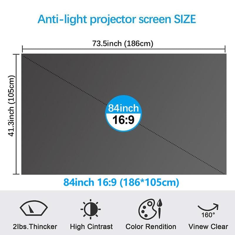 4K Metal Lightproof Foldable Portable Movie Screen 16:9 🎥✨