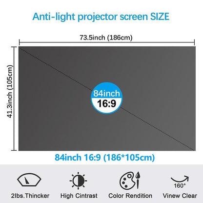 4K Metal Lightproof Foldable Portable Movie Screen 16:9 🎥✨