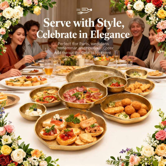 🍽️ Cluster Decorative Bowls – Bright Gold Iron Appetizer Serving Tray