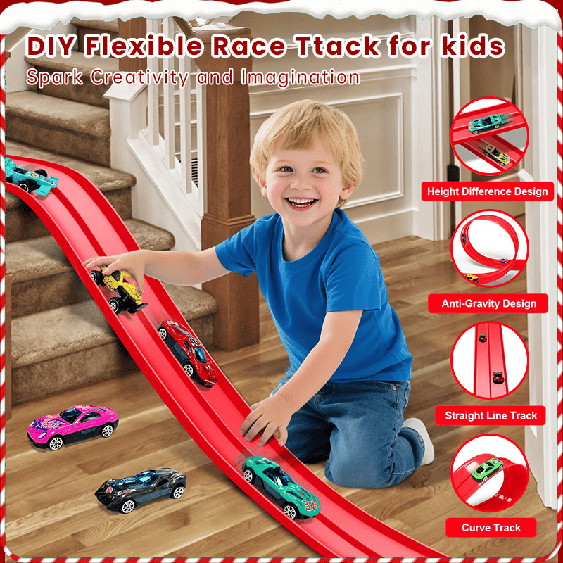 🎄🎁 2025 Christmas Surprise Gift: DIY Racetrack Racing Toy 🚗✨