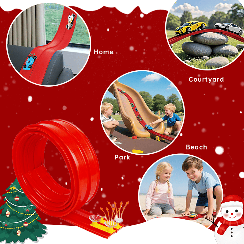 🎄🎁 2025 Christmas Surprise Gift: DIY Racetrack Racing Toy 🚗✨