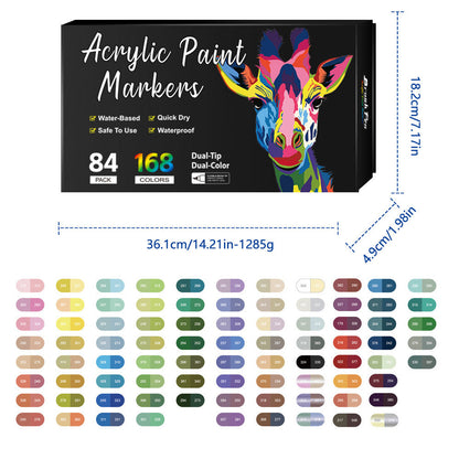 Dual Tip Acrylic Paint Pen Marker - 24/48/72/120 Colors