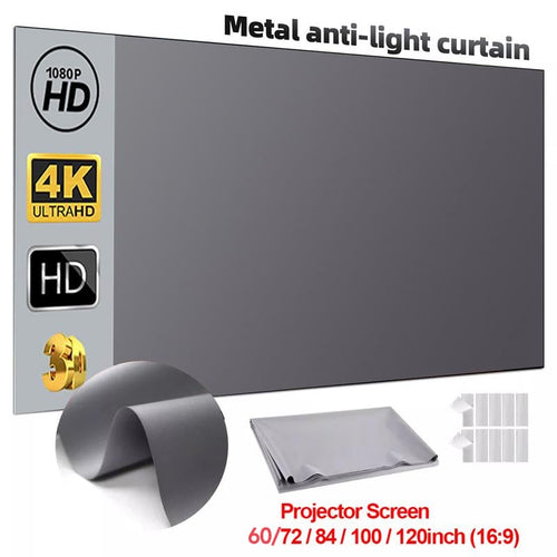 4K Metal Lightproof Foldable Portable Movie Screen 16:9 🎥✨