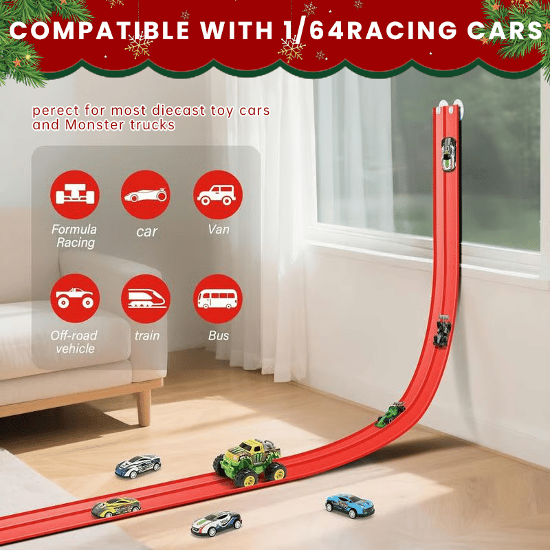 🎄🎁 2025 Christmas Surprise Gift: DIY Racetrack Racing Toy 🚗✨