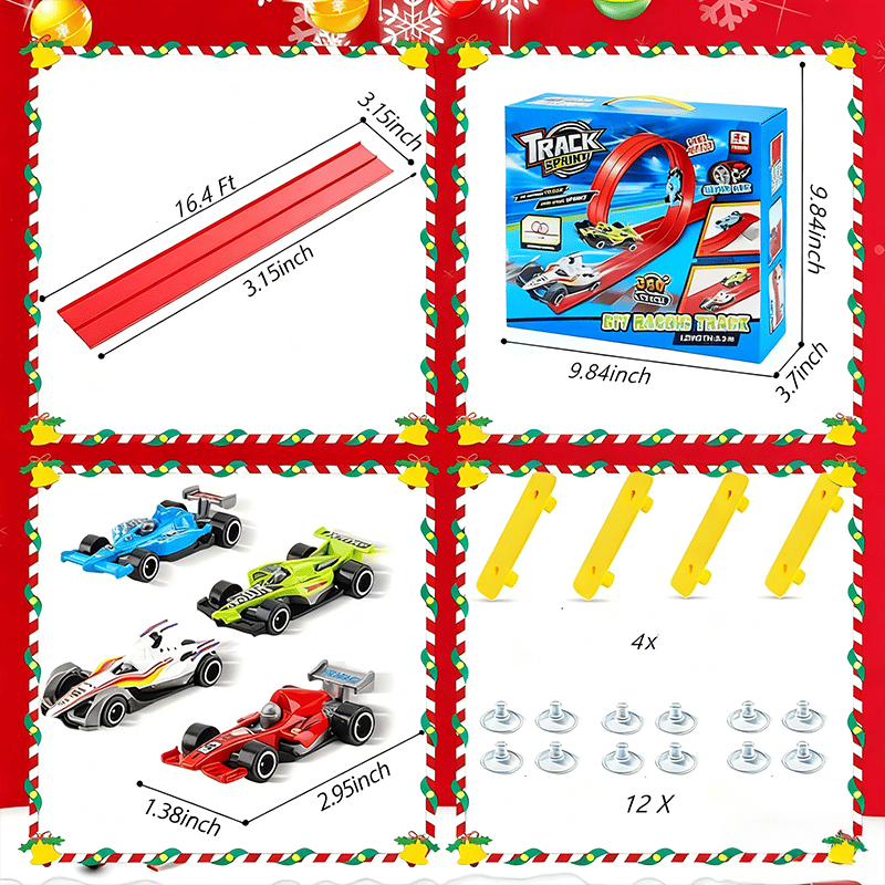 🎄🎁 2025 Christmas Surprise Gift: DIY Racetrack Racing Toy 🚗✨